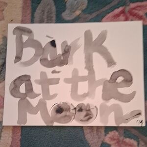 Monochrome Abstract Art Print - Bark at the Moon